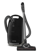 Black vacuum cleaner on a white background
