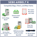 SEBO Airbelt K2 Turbo Canister Vacuum in Volcano