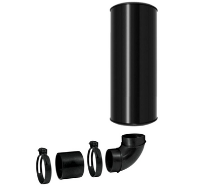 Muffler installation kit with ABS fittings and pipe clamps